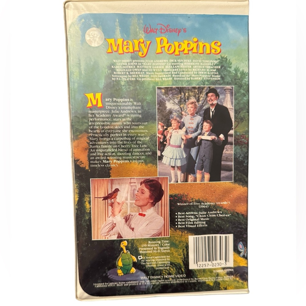 Walt Disney’s Retro/Vintage VHS Tape: “Mary Poppins,” Released in 1964. - Picture 3 of 5